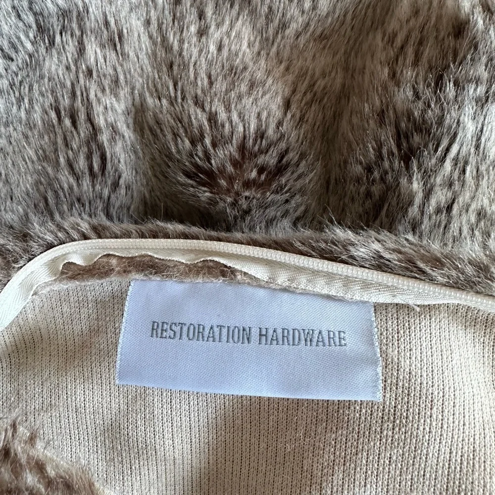 Restoration Hardware Grey Faux Fur Pillowcase